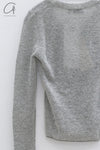SWAYING 24 Autumn and Winter Low Round Neck Wool Bottoming Shirt SW-SW24AW1T21-QH Light Gray SW24AW1T22
